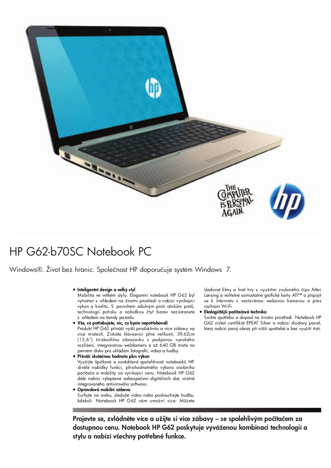 HP G62-b70sc User Manual