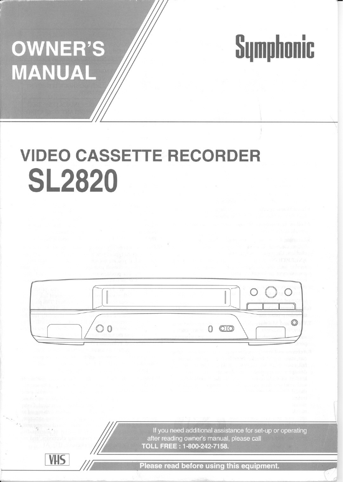 FUNAI SL2820, SL2820 User Manual