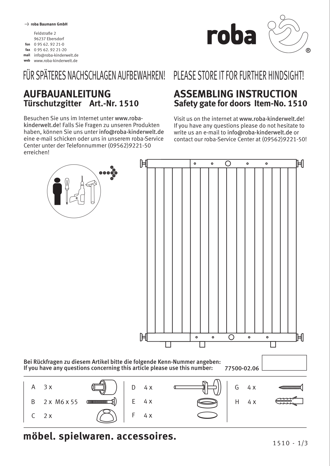 Roba 1510 Assembly Manual