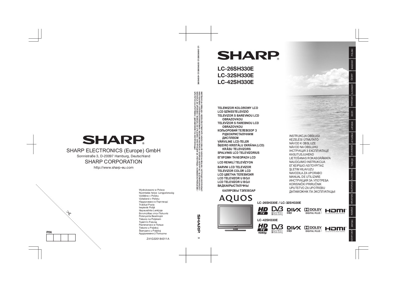 Sharp LC-26SH330E, LC-32SH330E, LC-42SH330E User Manual