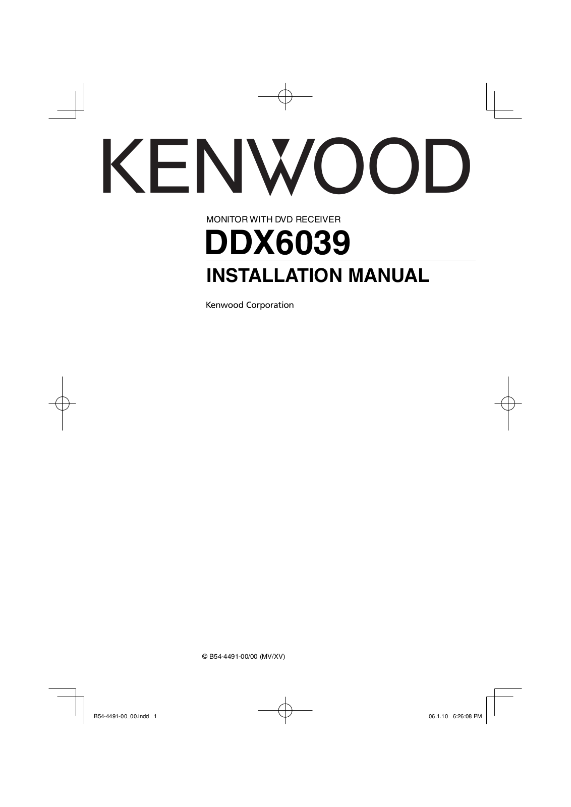 Kenwood DDX6039 User Manual