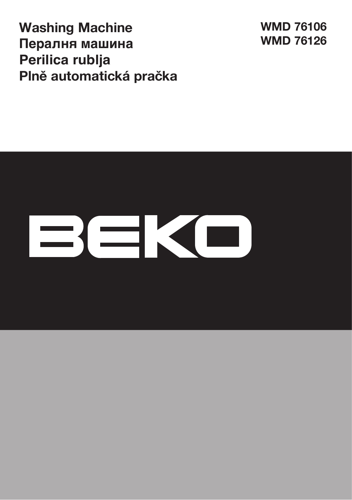 Beko WMD 76126, WMD 76106 User Manual