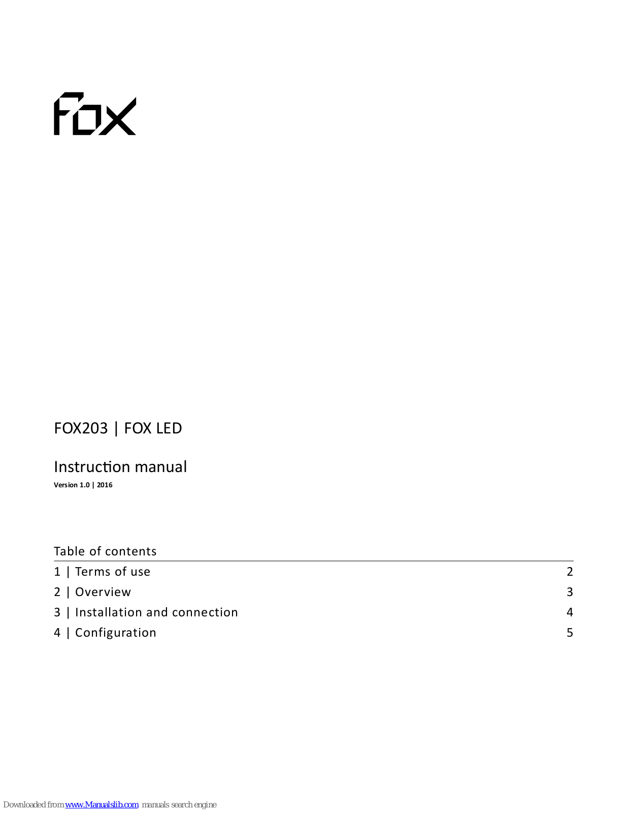 Fox FOX203, FOX LED Instruction Manual - ManualMachine.com