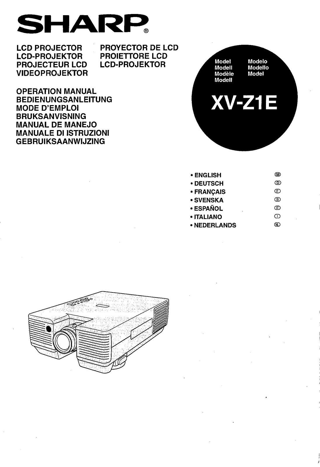 Sharp XV-Z1E Operating Manual