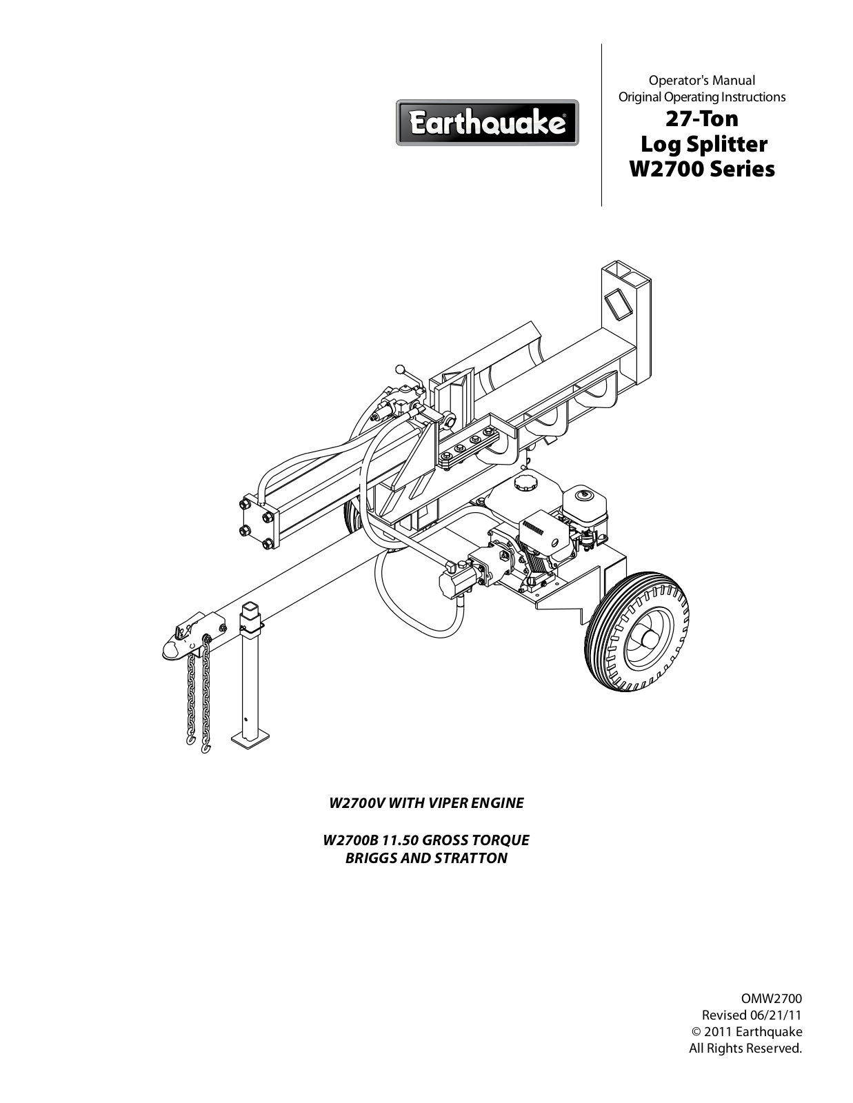 EarthQuake W2700B User Manual