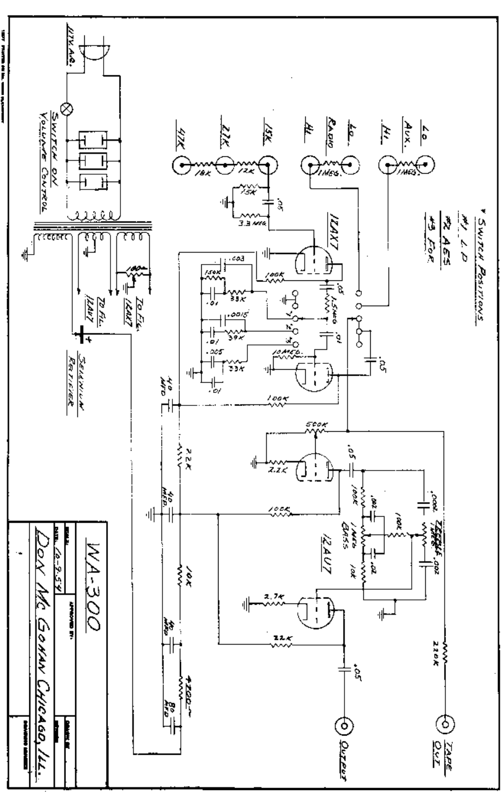 McGohan MWA-300 Schematic