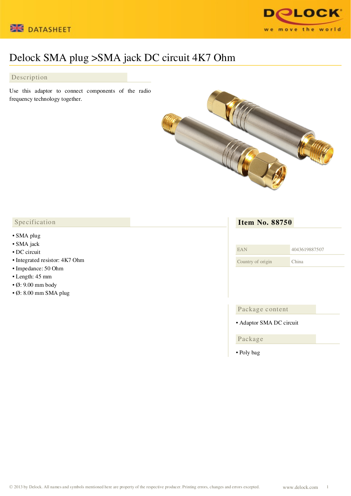 DeLOCK 88750 User Manual