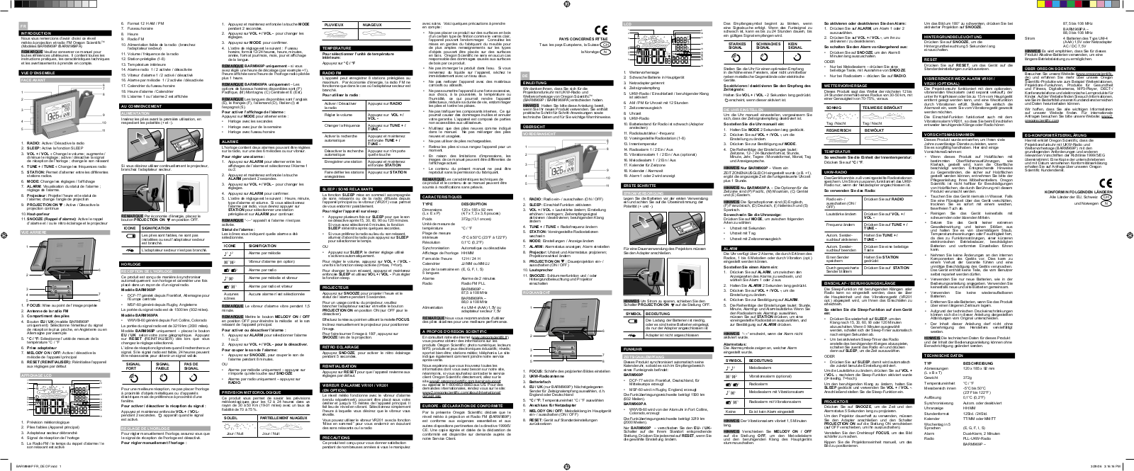 OREGON SCIENTIFIC BARM 969 P User Manual