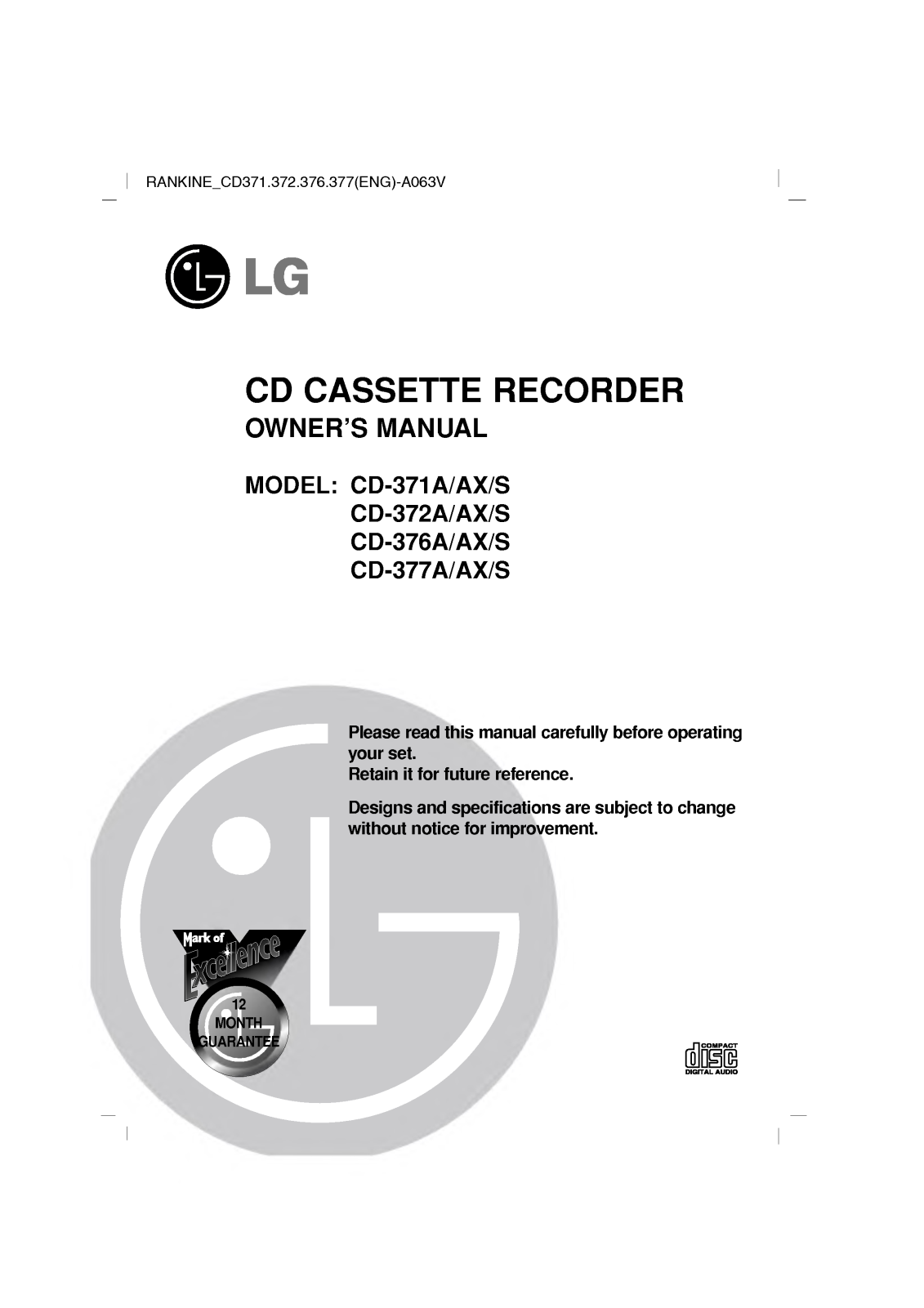 LG CD-371A User Manual