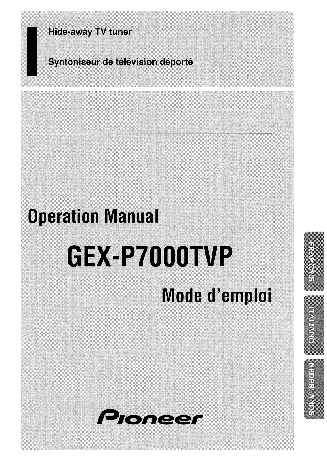 Pioneer GEX-P7000TVP User manual