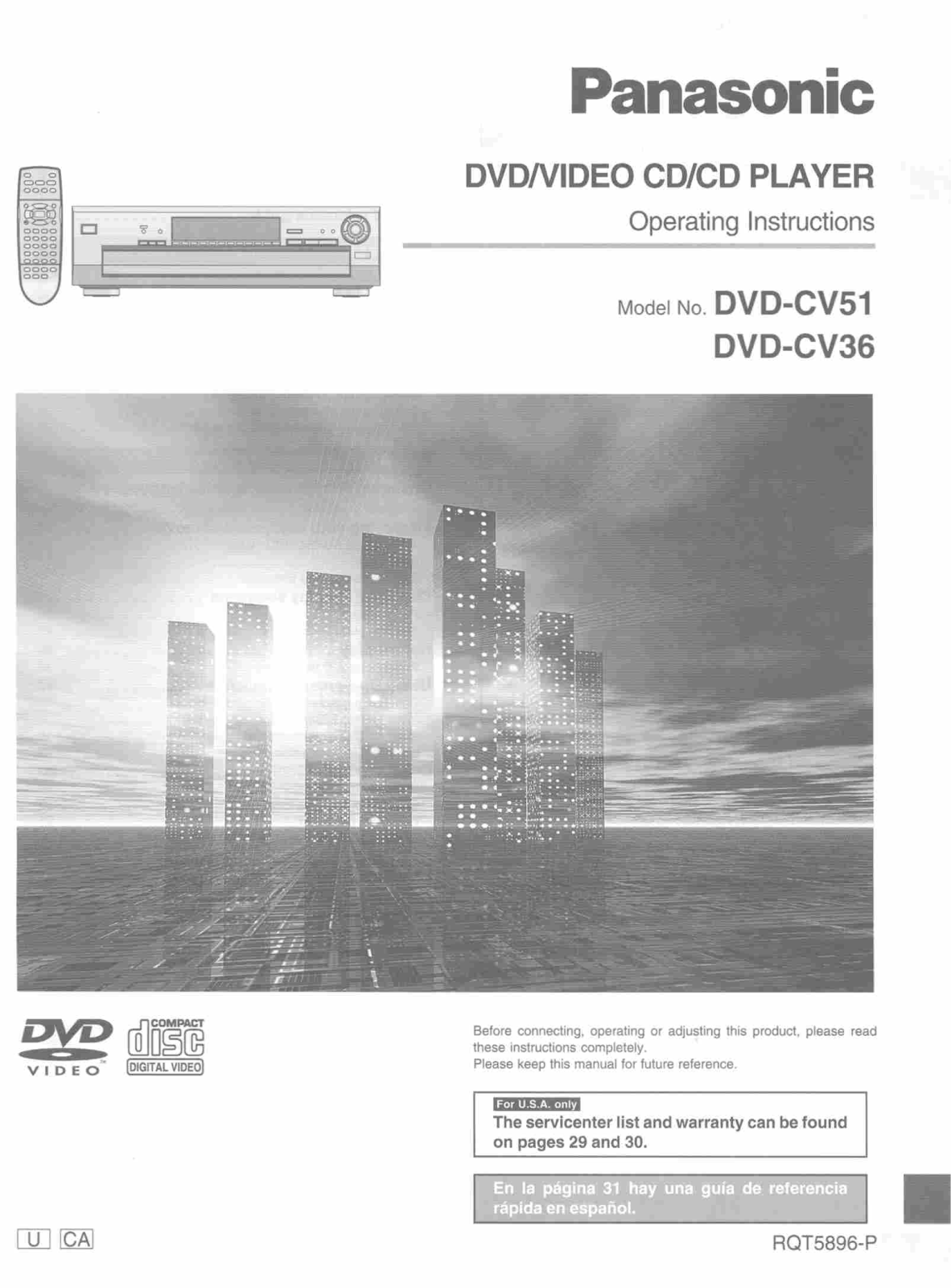 Panasonic DVD-CV51 Operating Instruction