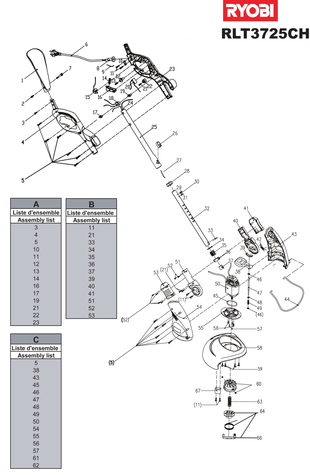 Ryobi RLT3725CH User Manual