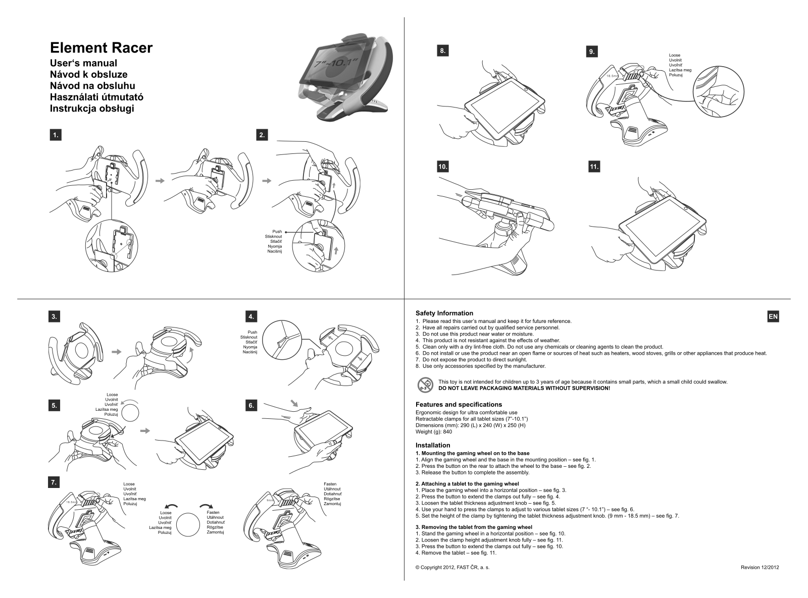 Sencor ELEMENT RACER WHITE User Manual