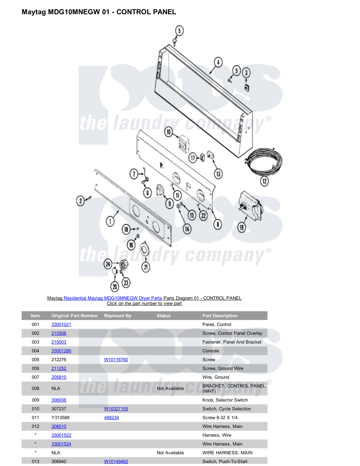 Maytag MDG10MNEGW Parts Diagram