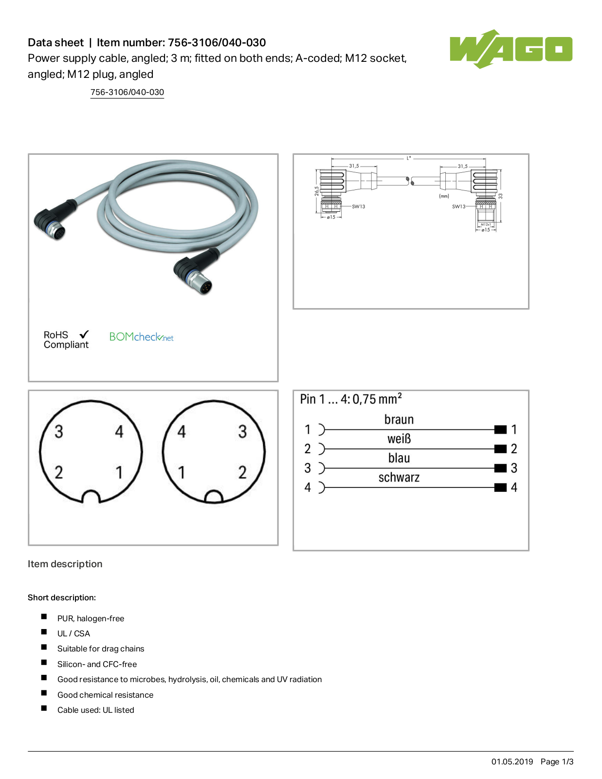 Wago 756-3106/040-030 Data Sheet