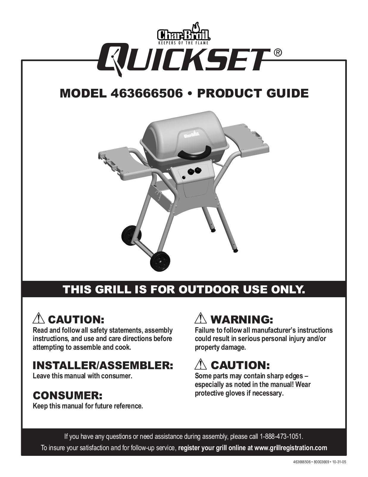 Charbroil 463666506 Owner's Manual