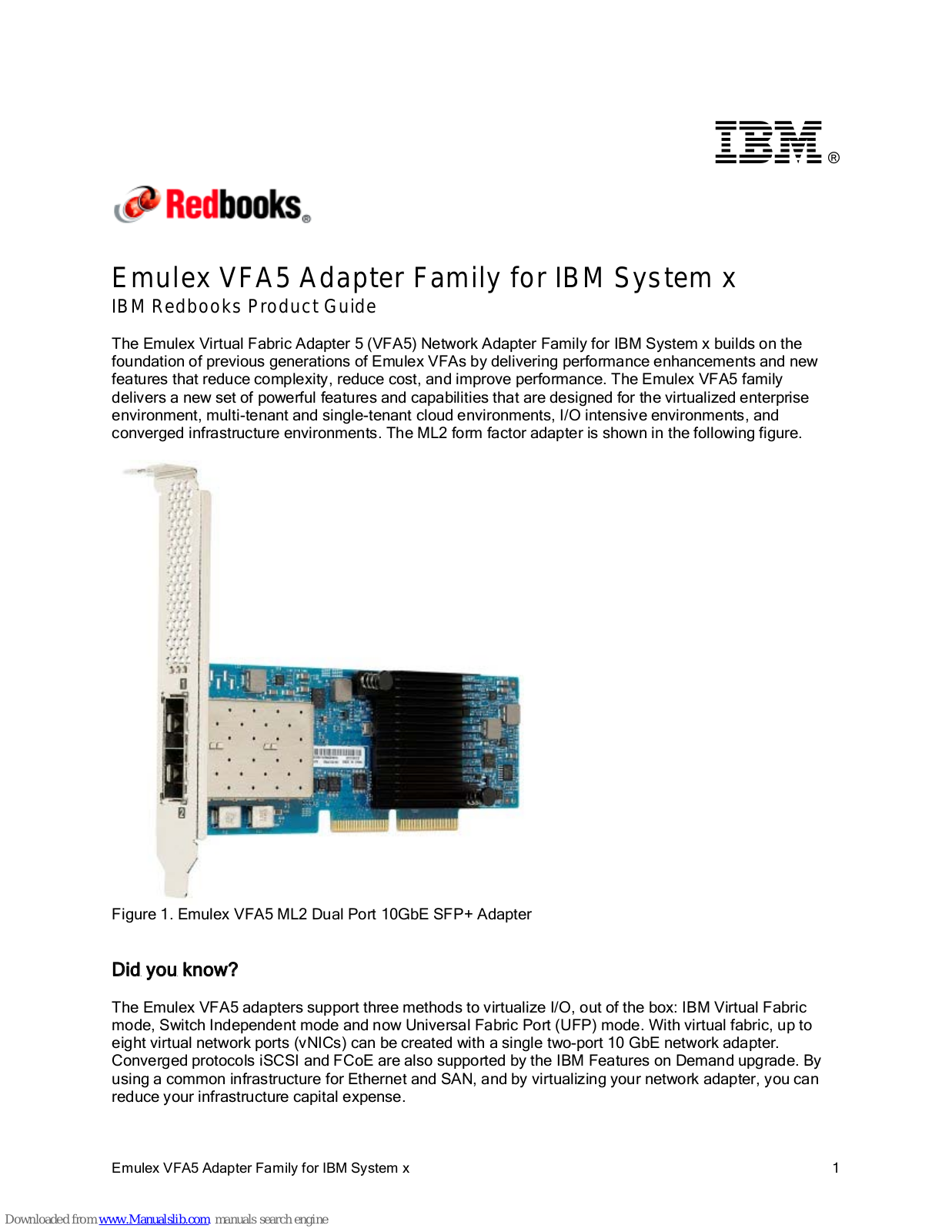 IBM Redbooks Emulex VFA5 Product Manual