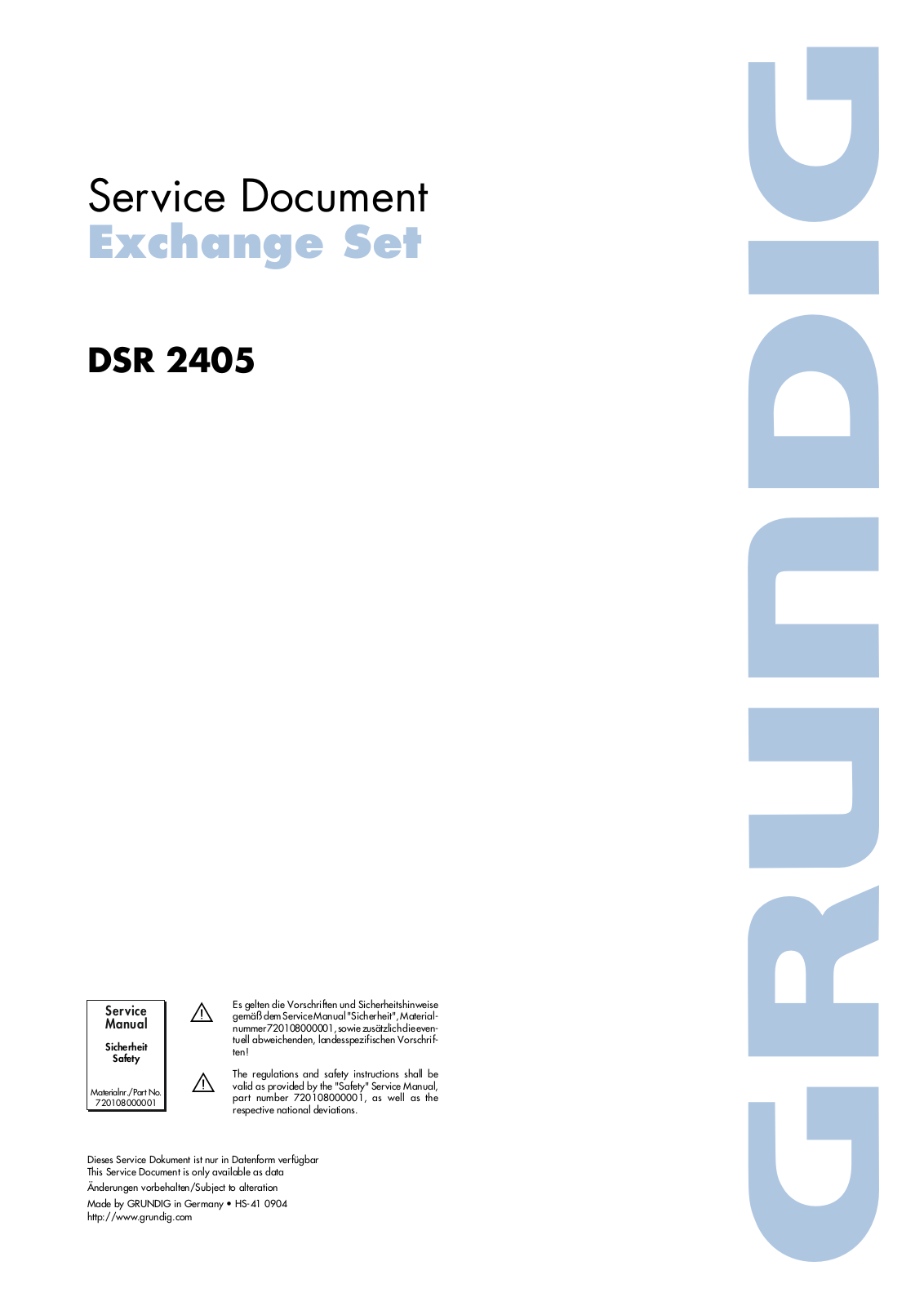 Grundig DSR2405 Schematic