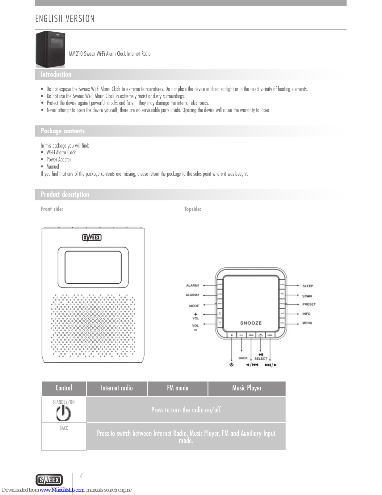 SWEEX MM210 - QUICK_START_GUIDE User Manual