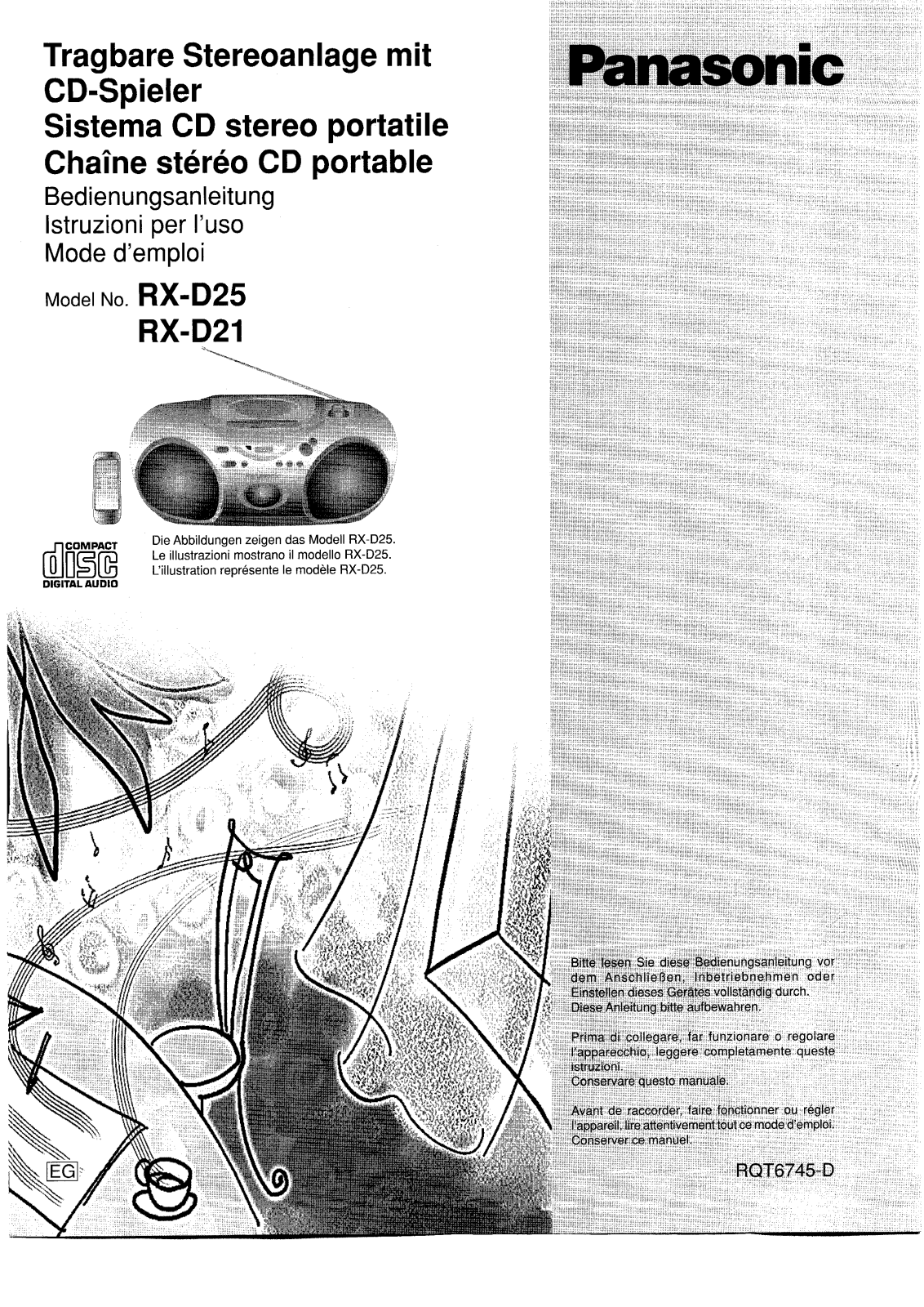 Panasonic RXD21, RXD25 User Manual