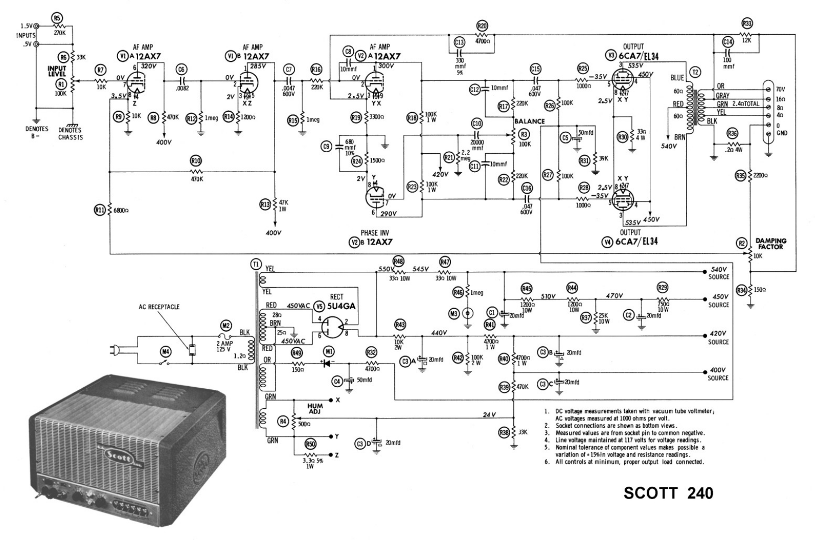 H.H. Scott 240 Schematic