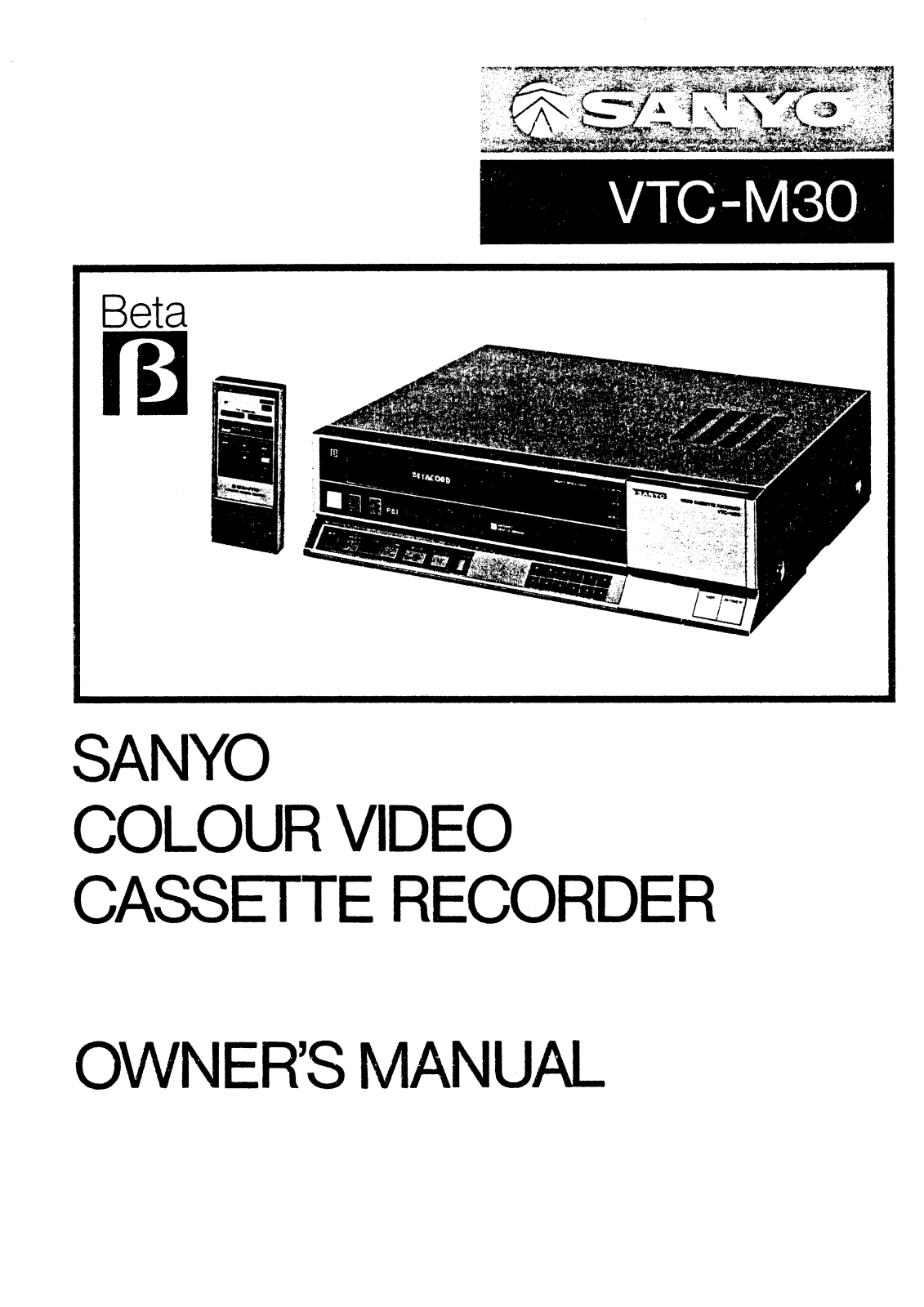 Sanyo VTC-M30 Instruction Manual