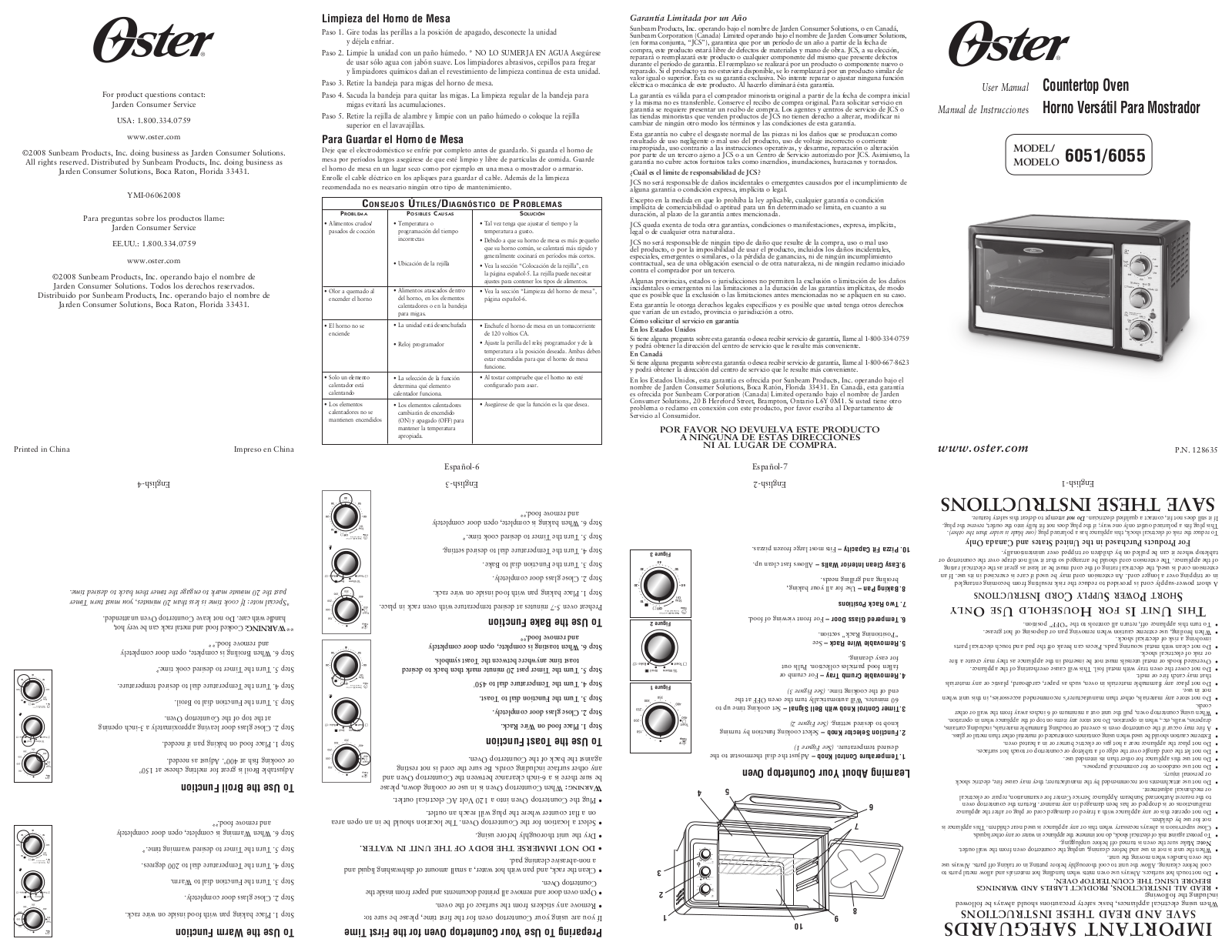 Sunbeam OSTER 6055, OSTER 6051 User Manual