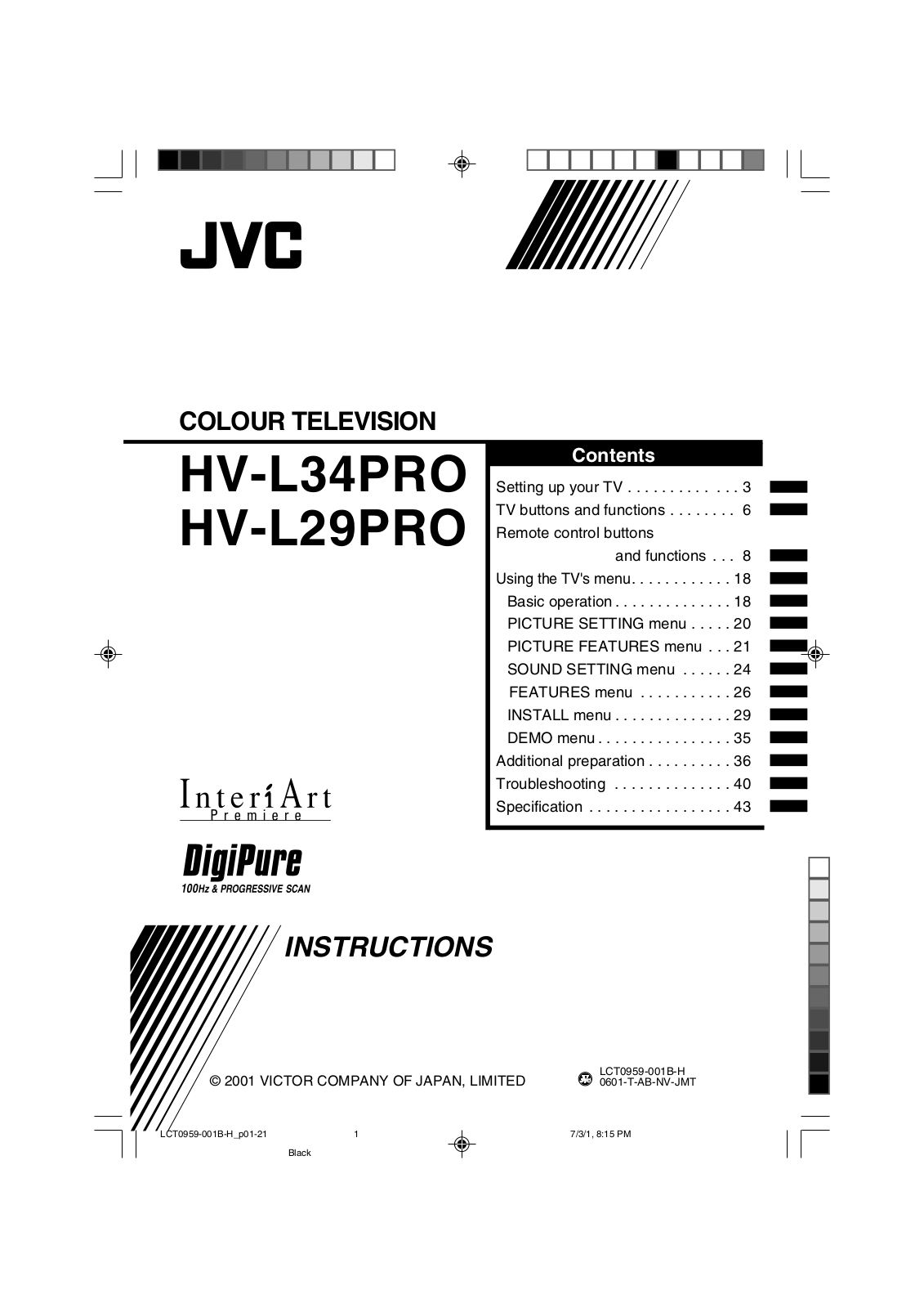 JVC HV-L34PRO, HV-L29PRO User Manual