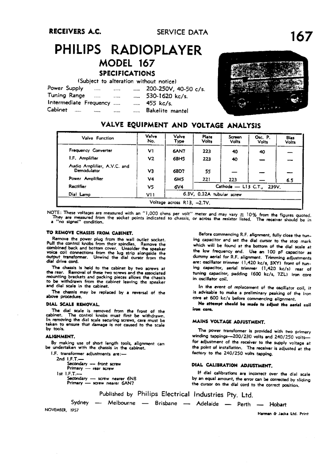 Philips 167 Service Manual