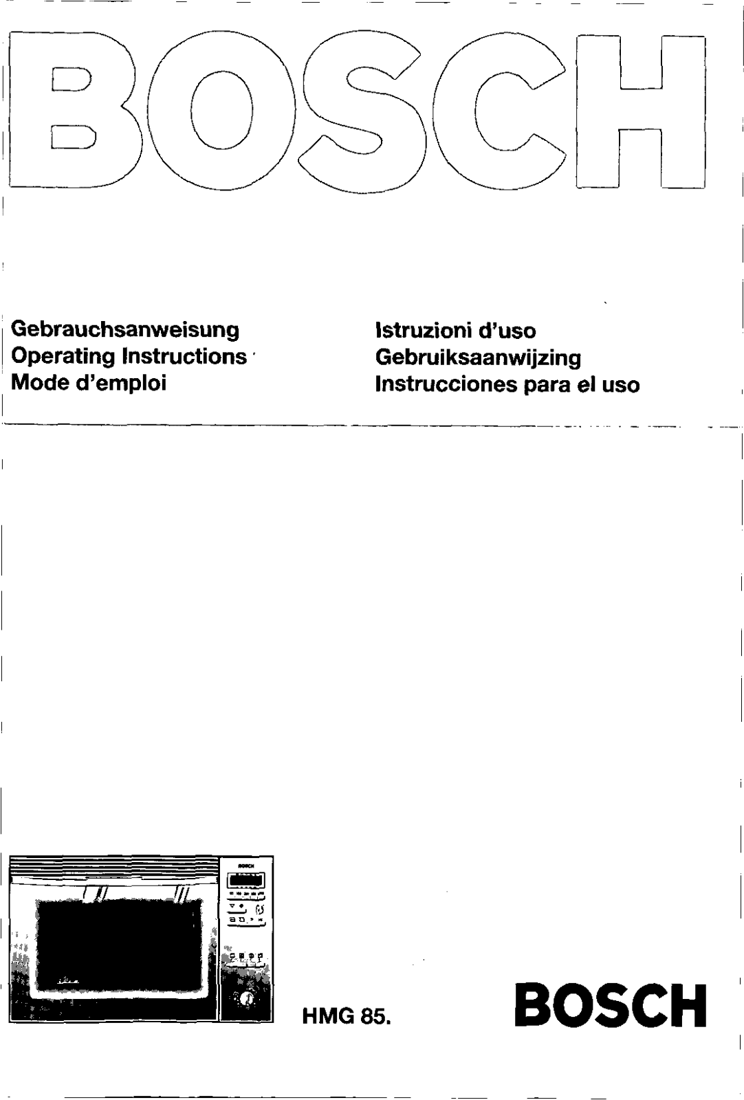 Bosch HMG8561NL User Manual