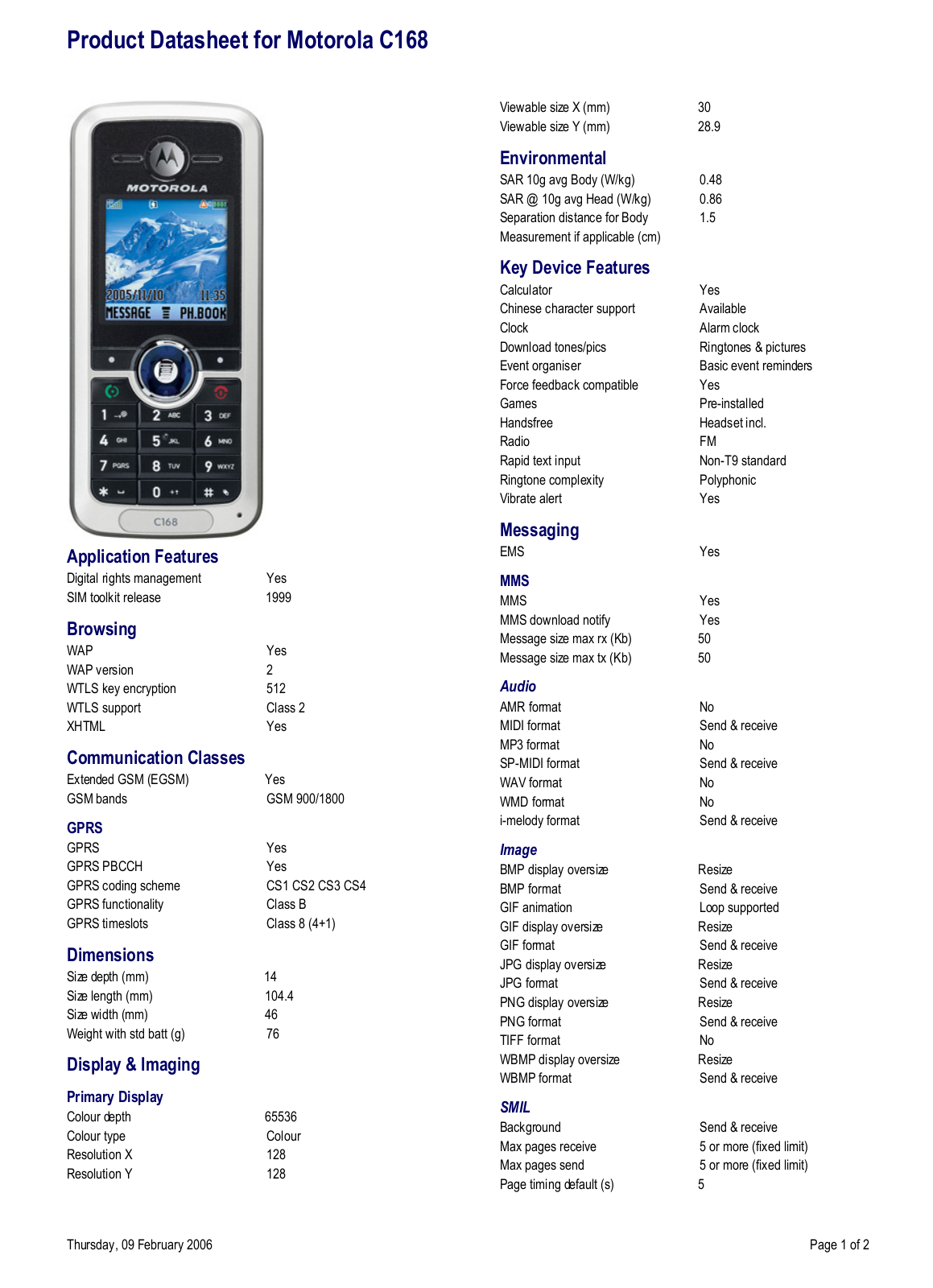 Motorola C168 user Manual