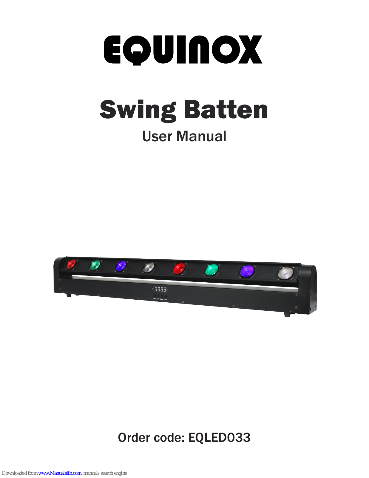 Equinox Systems Swing Batten User Manual - ManualMachine.com