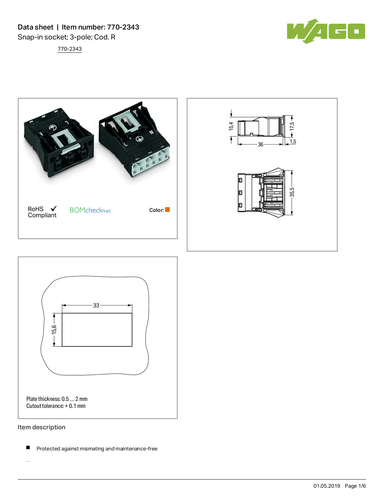 Wago 770-2343 Data Sheet