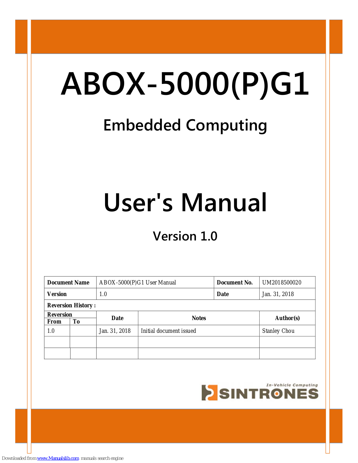 Sintrones ABOX-5000PG1, ABOX-5000G1 User Manual - ManualMachine.com