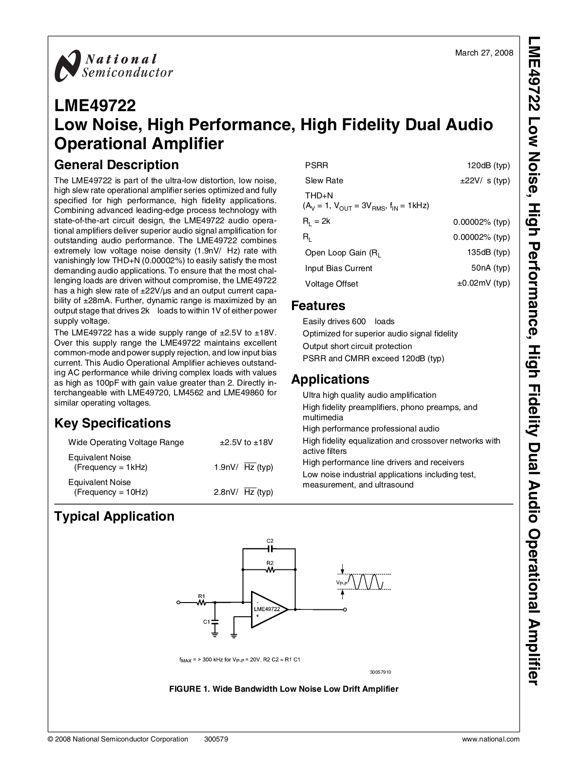 National Semiconductor LME49722 Technical data