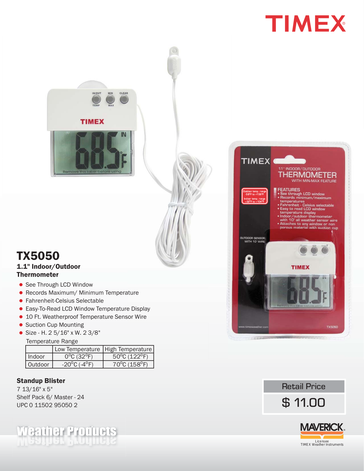 TIMEX Weather Products TX5050 User Manual