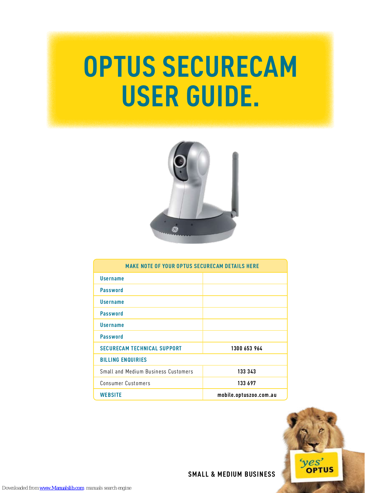 Optus SecureCam User Manual - ManualMachine.com