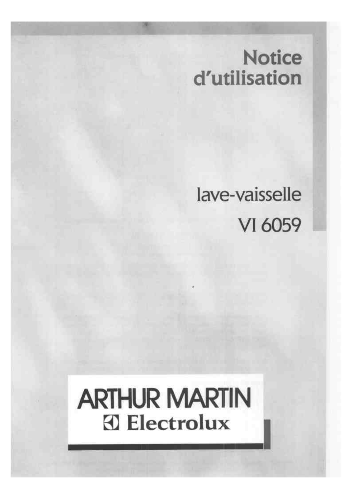 Arthur martin VI6059 User Manual