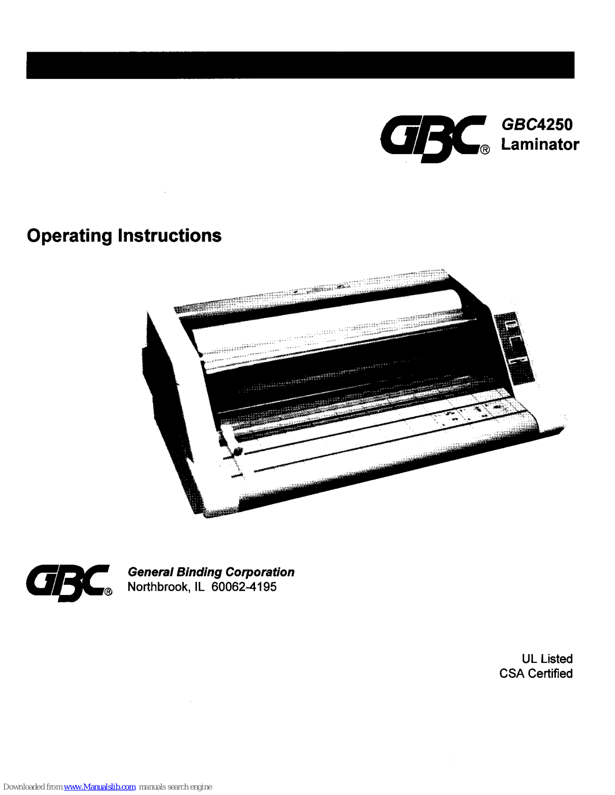 GBC GBC4250 Operating Instructions Manual