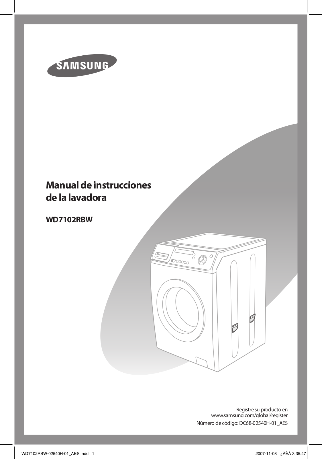 Samsung WD7102RBW User Manual