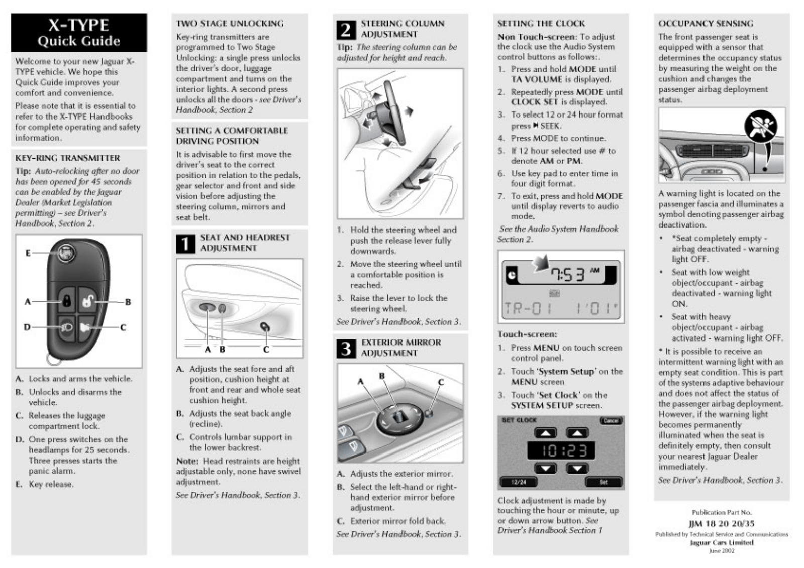 Jaguar X-TYPE Quick Guide