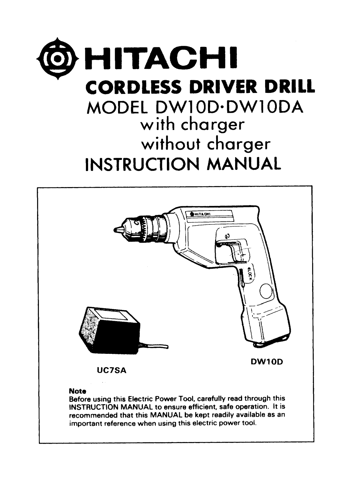 Hitachi DW10D, DW10DA User Manual