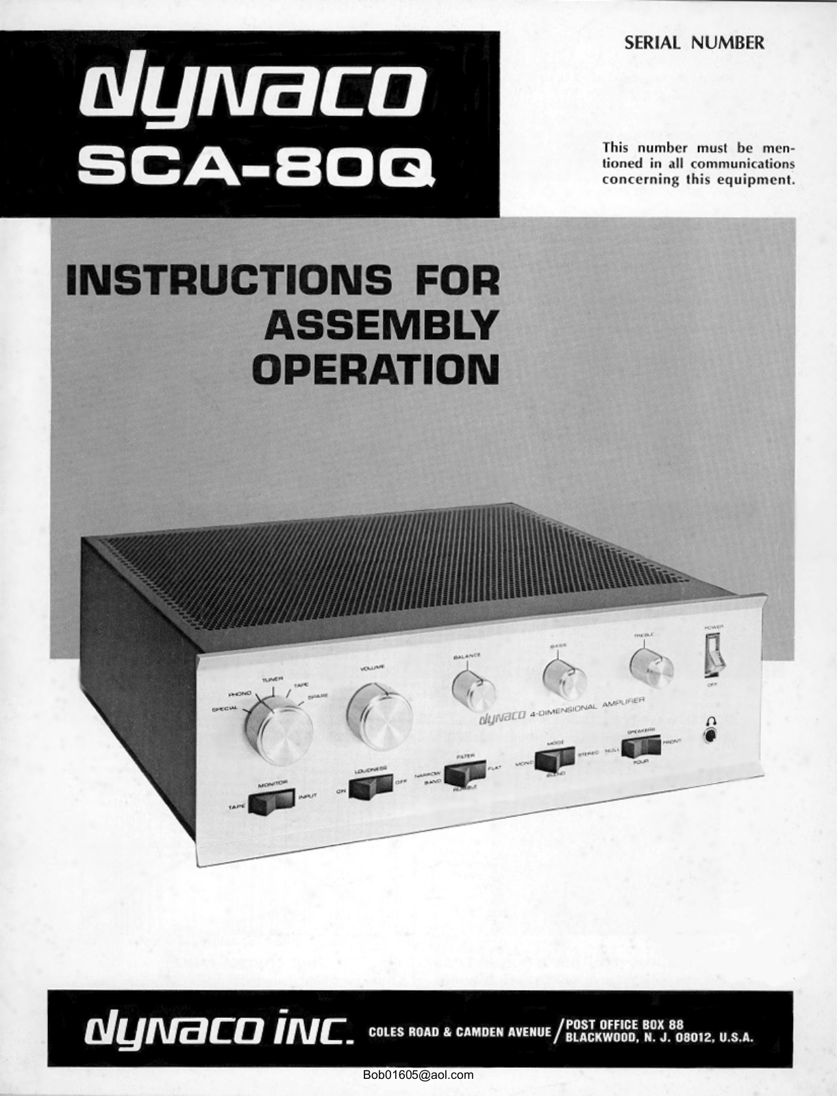 Dynaco SCA-80-Q Service manual