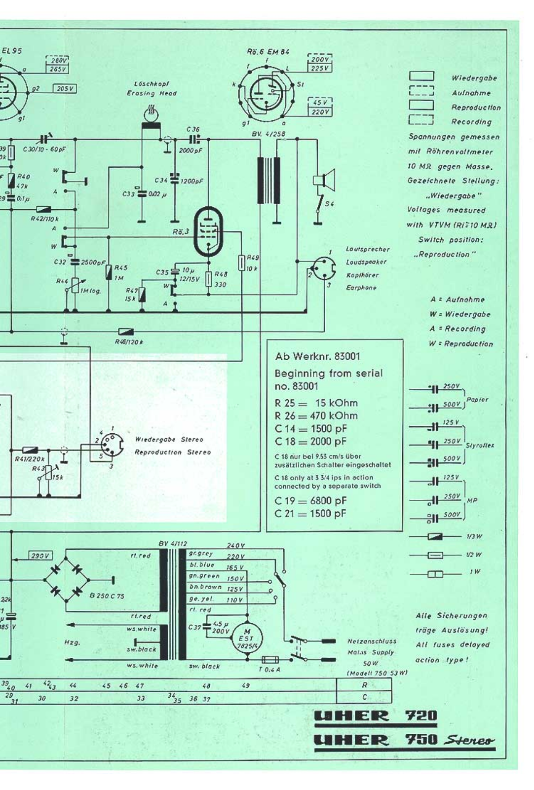 Uher 720 Schematic