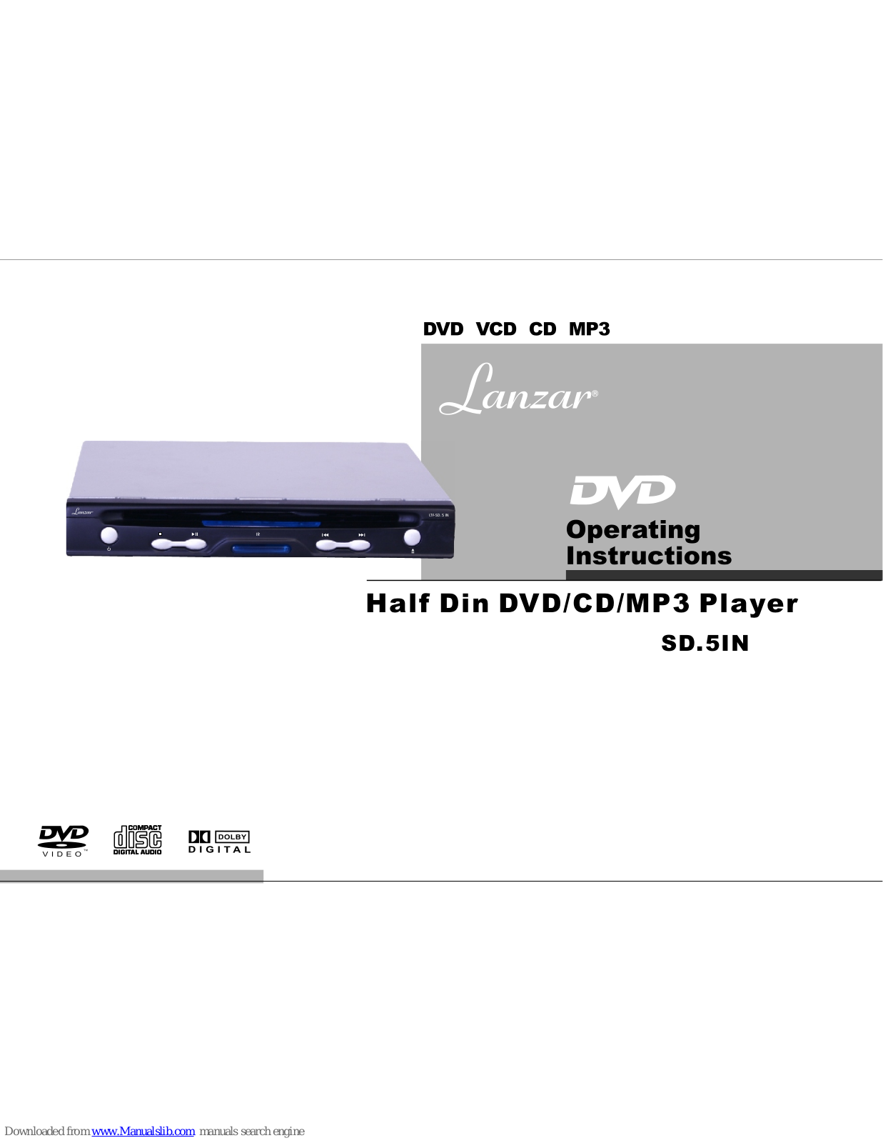 Lanzar SD.51N, SD.5IN Operating Instructions Manual - ManualMachine.com