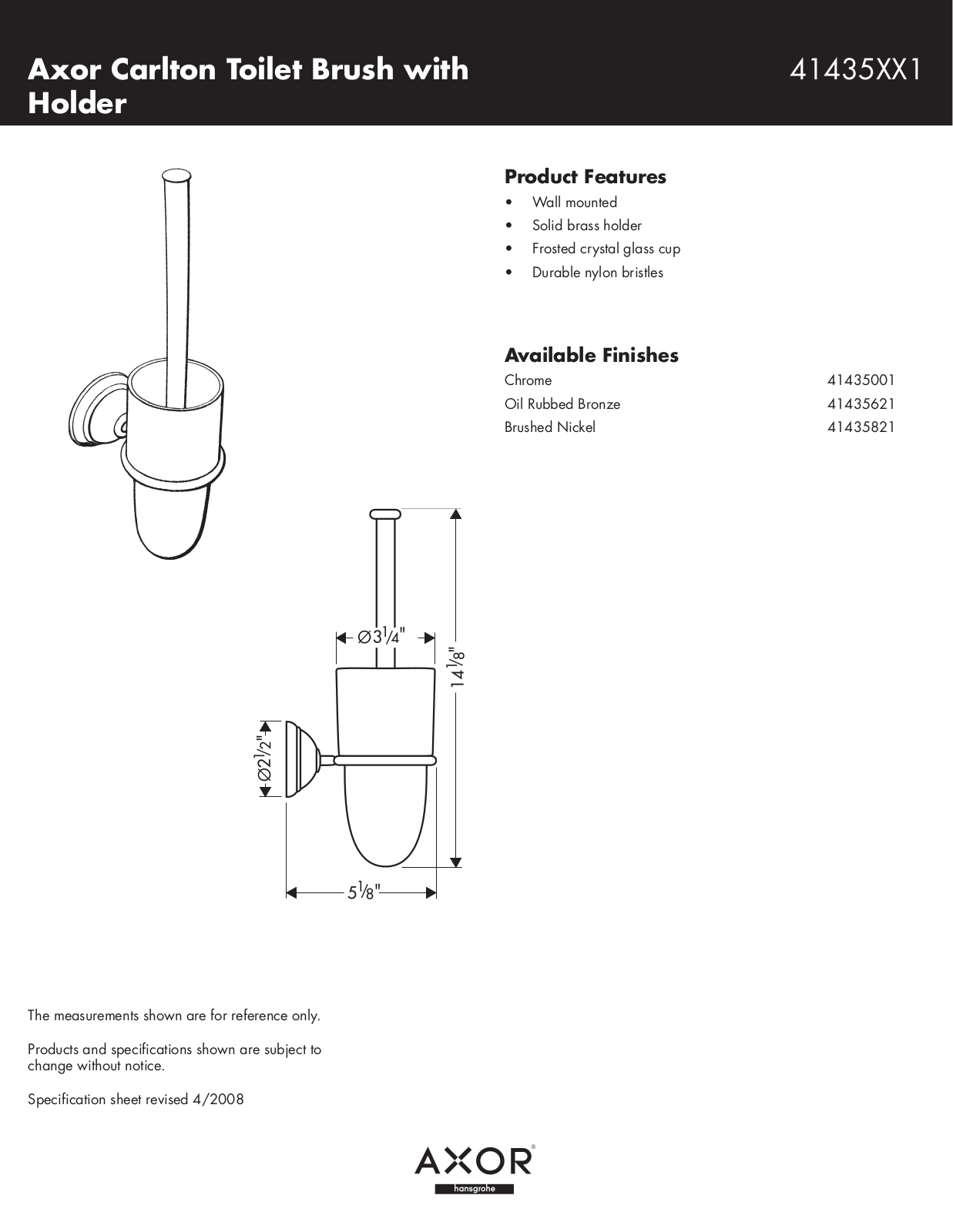 Hans Grohe 41435XX1 User Manual