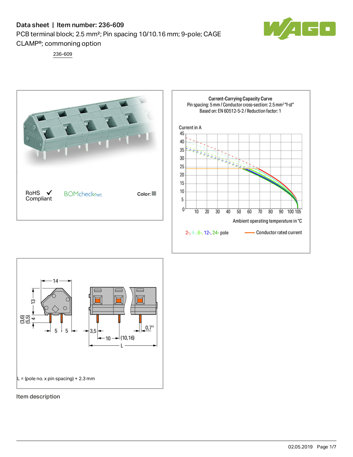 Wago 236-609 Data Sheet