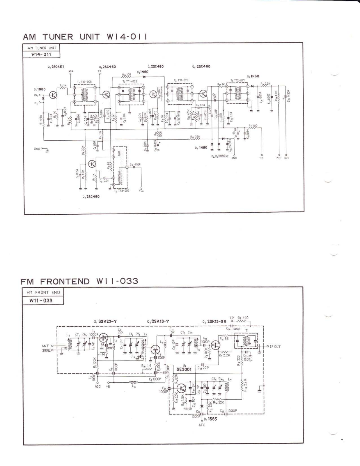 Pioneer W14-011, W11-033 Schematic