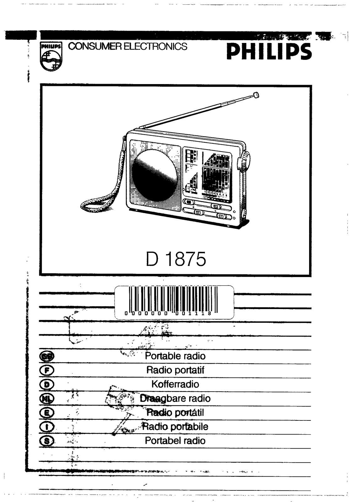 Philips D 1875 User Manual