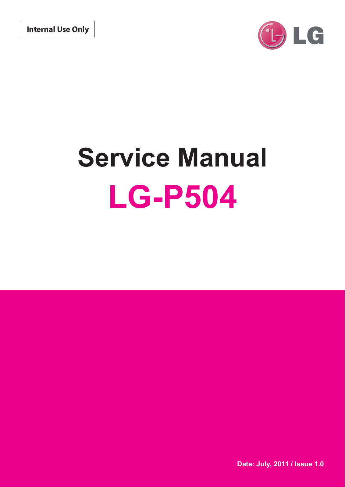 LG P504 Service Manual